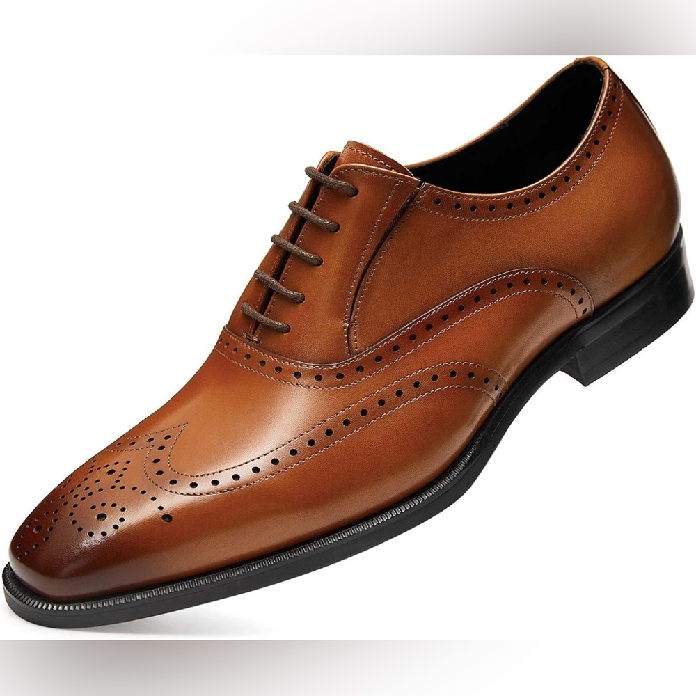 Size 11.5 Men Frasoicus Dress Shoes Genuine Leather Oxford Formal Shoes NEW